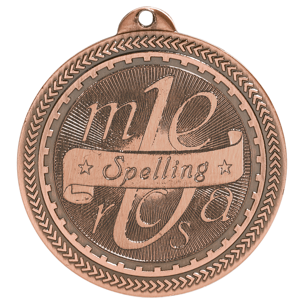 2" Antique Spelling Laserable BriteLazer Medal