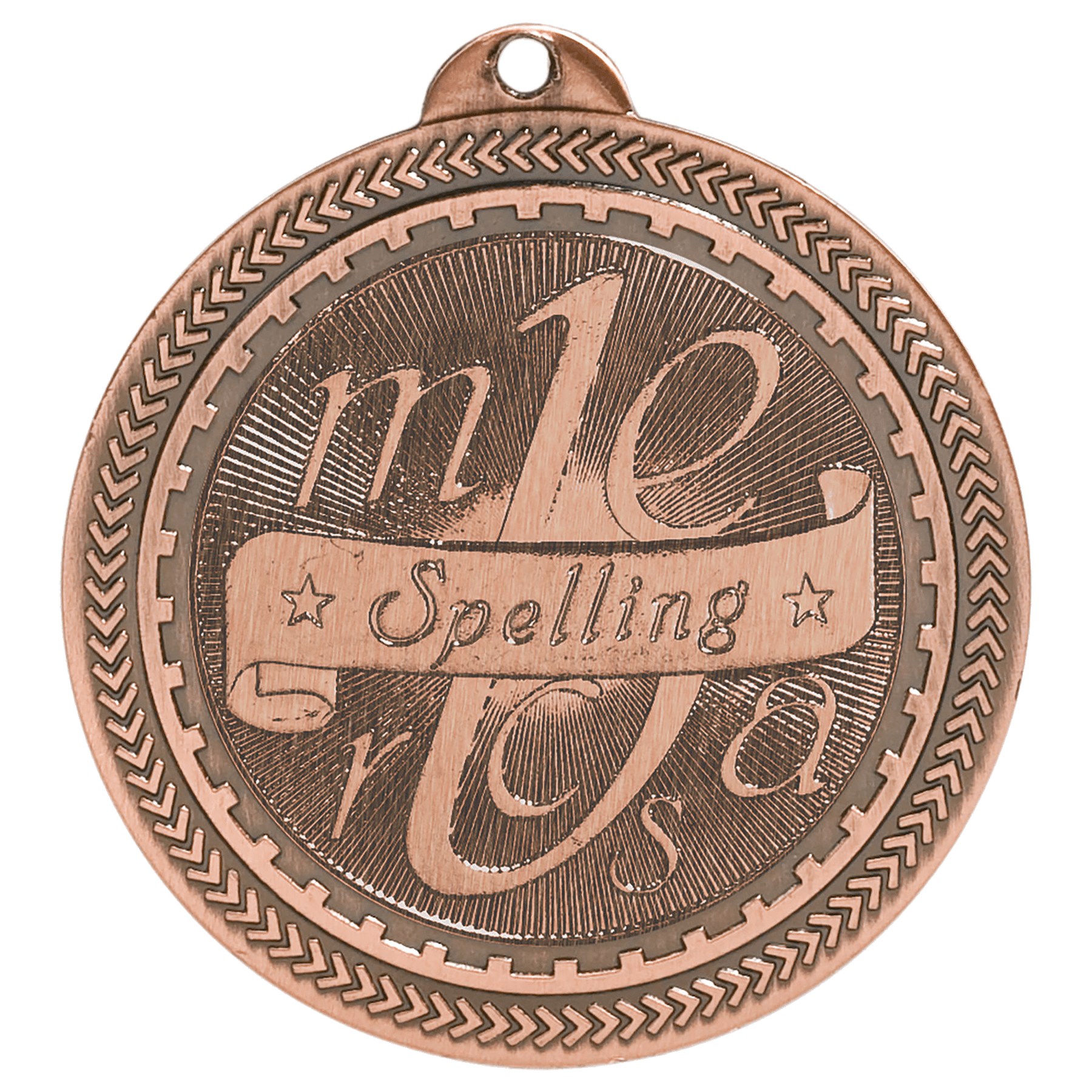 2" Antique Spelling Laserable BriteLazer Medal
