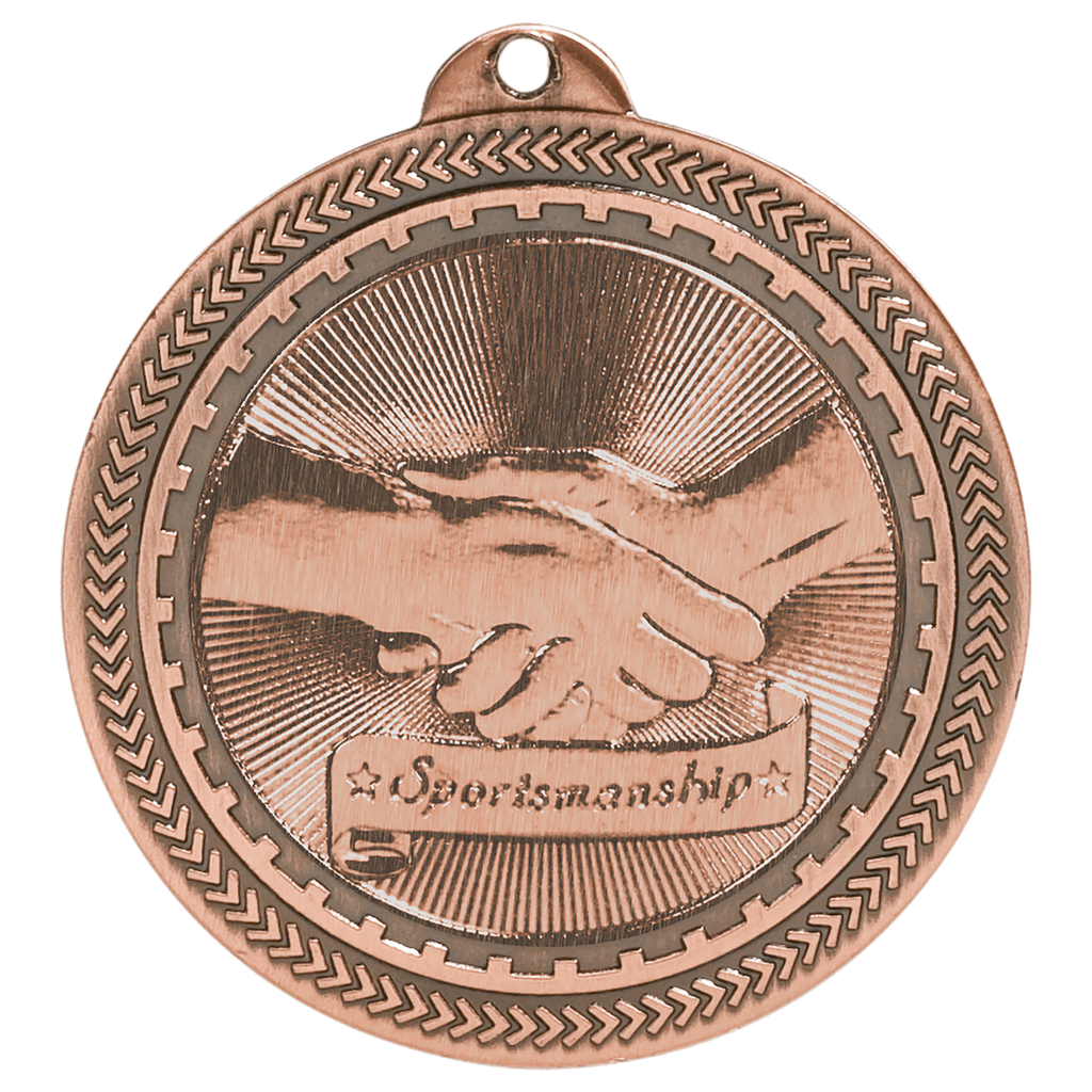 2" Antique Sportsmanship Laserable BriteLazer Medal