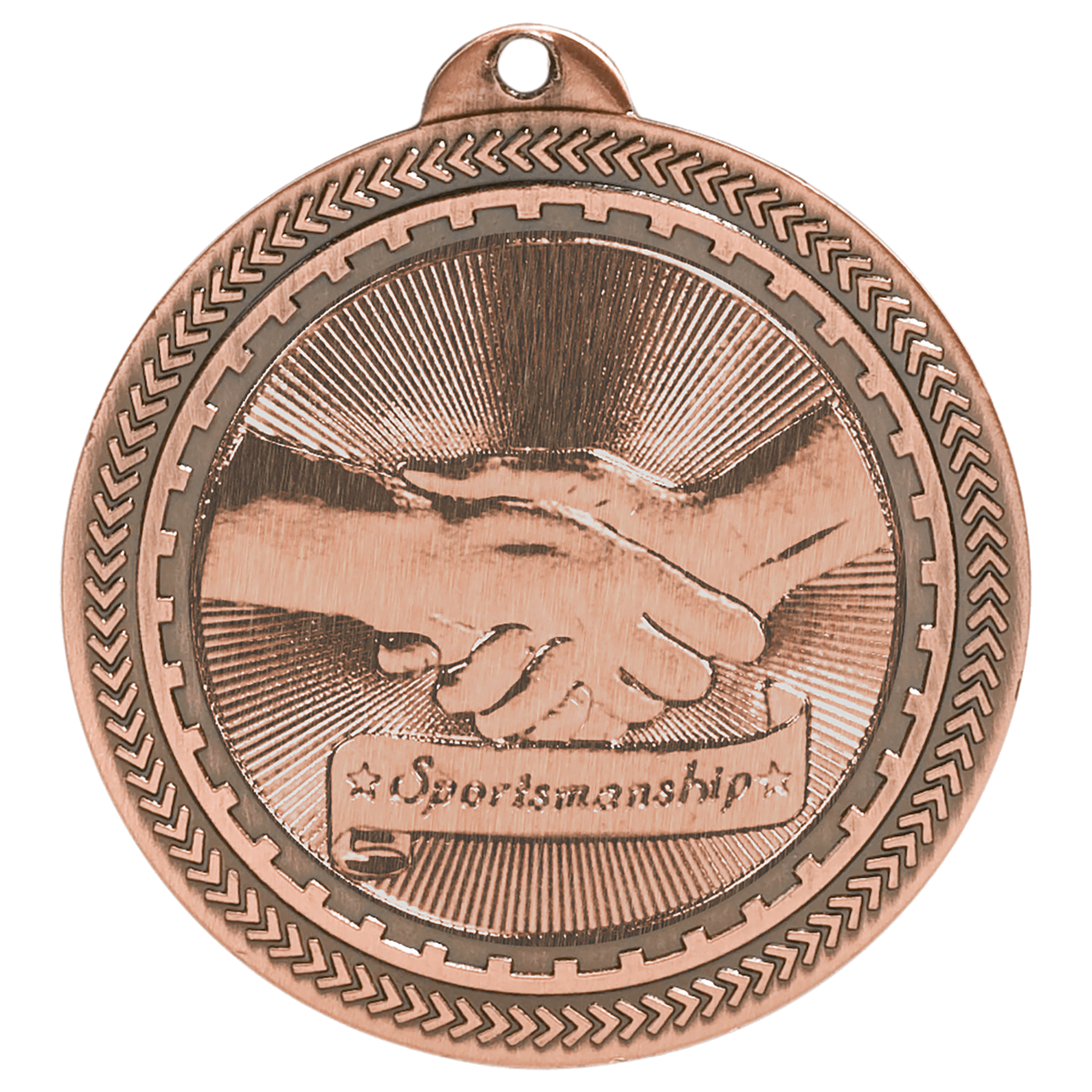2" Antique Sportsmanship Laserable BriteLazer Medal