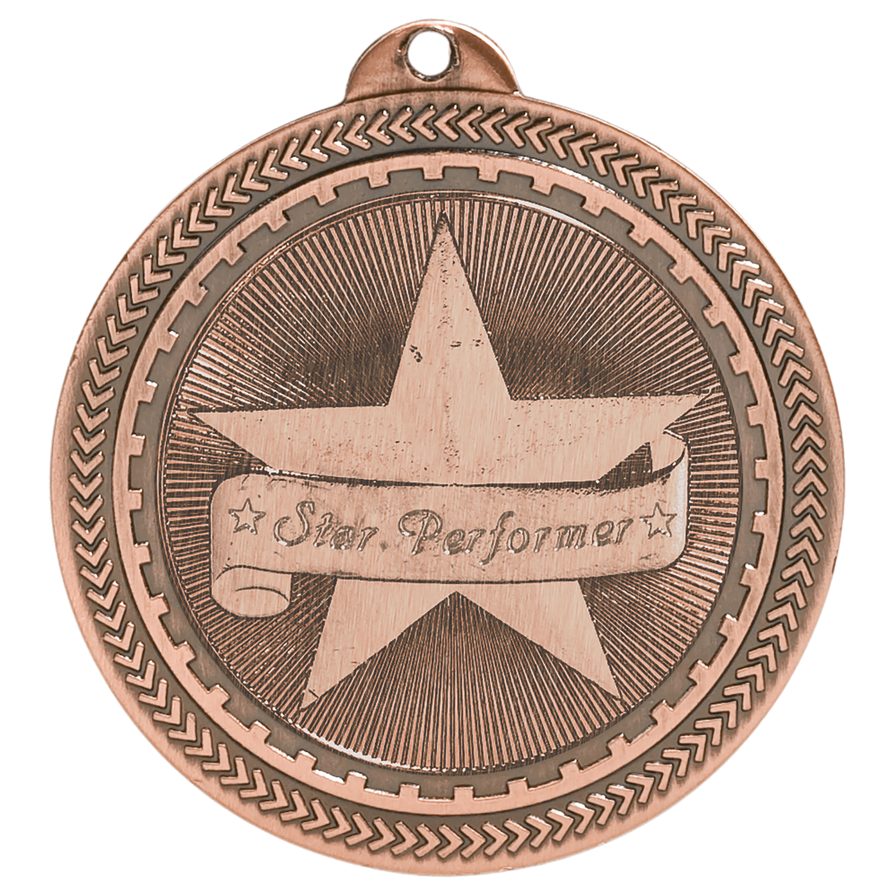 2" Antique Star Performer Laserable BriteLazer Medal