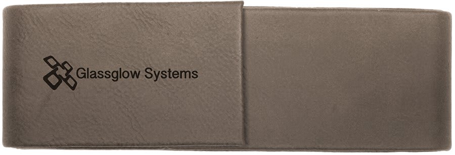 6 1/2" x 2" Laserable Leatherette Double Pen Case