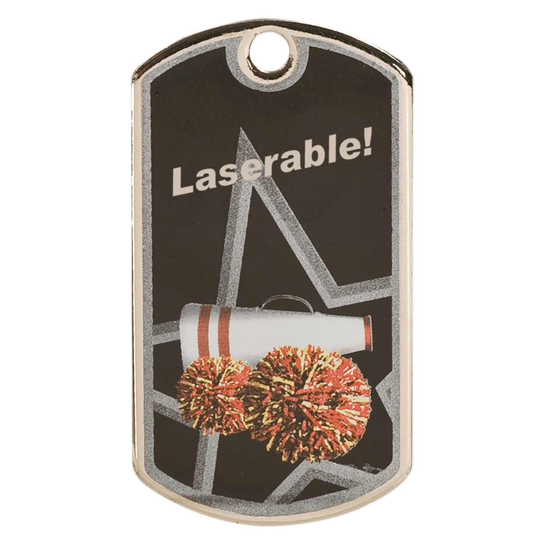 2"/Silver Cheer Laserable Star Dog Tag