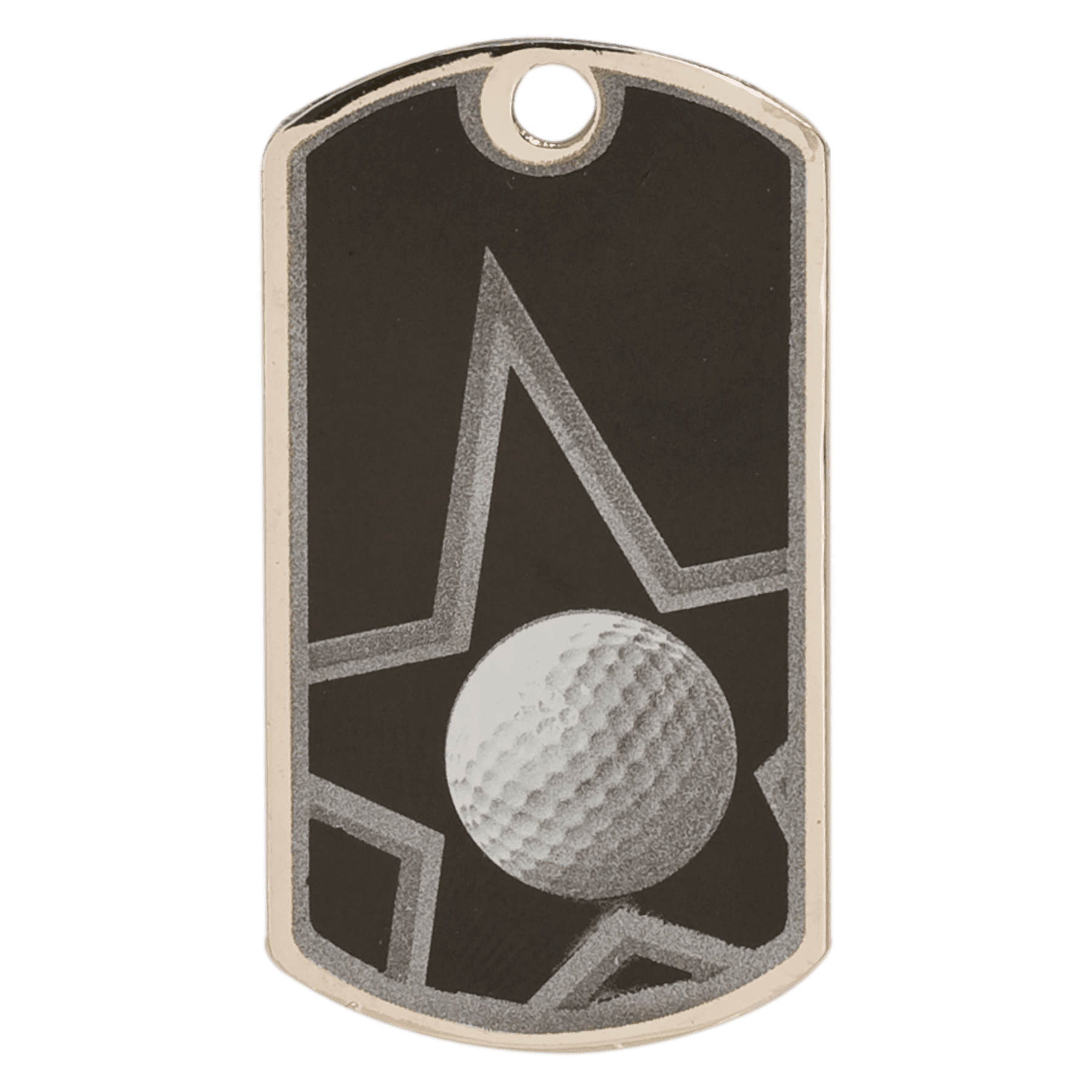 2"/Silver Golf Laserable Star Dog Tag