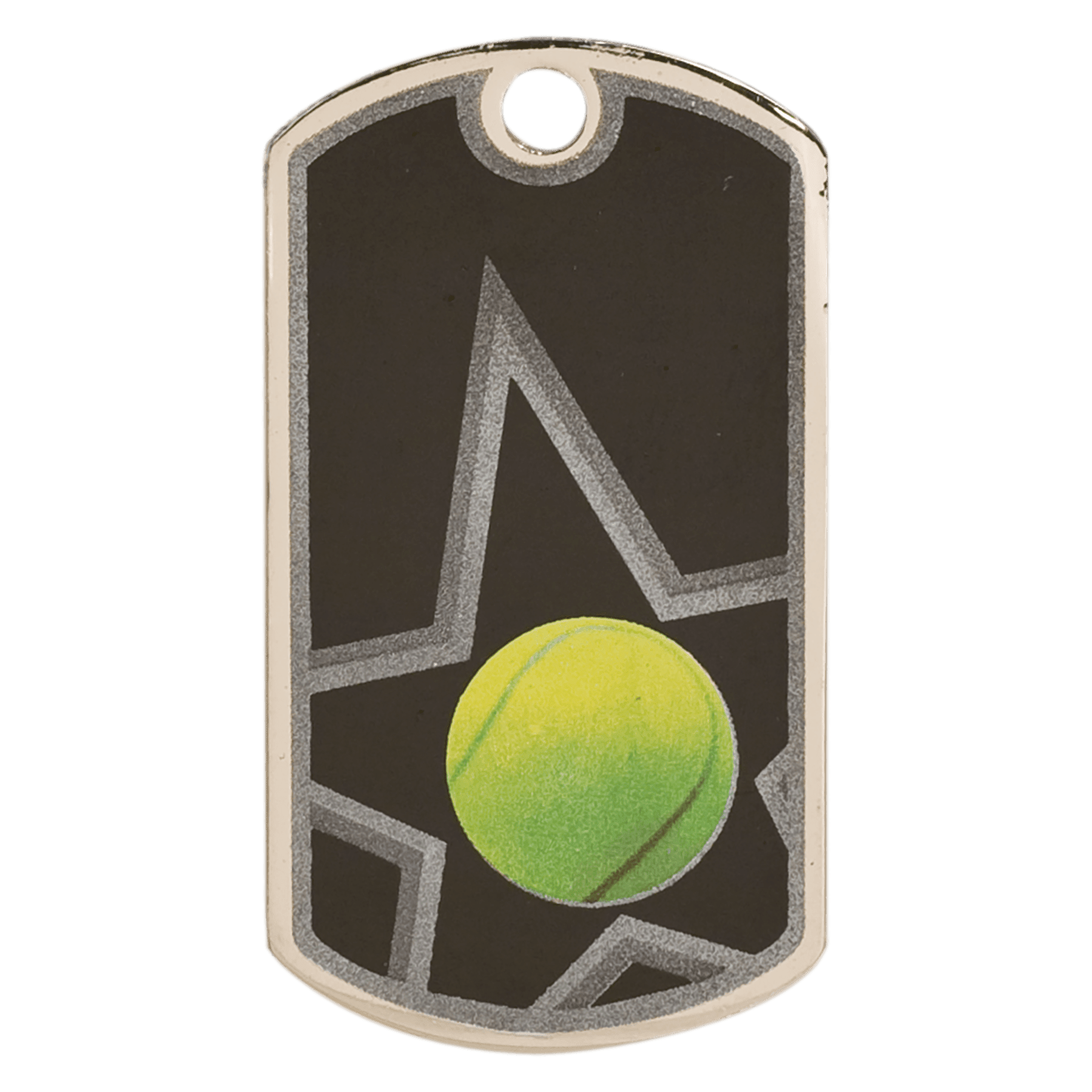 2"/Silver Tennis Laserable Star Dog Tag