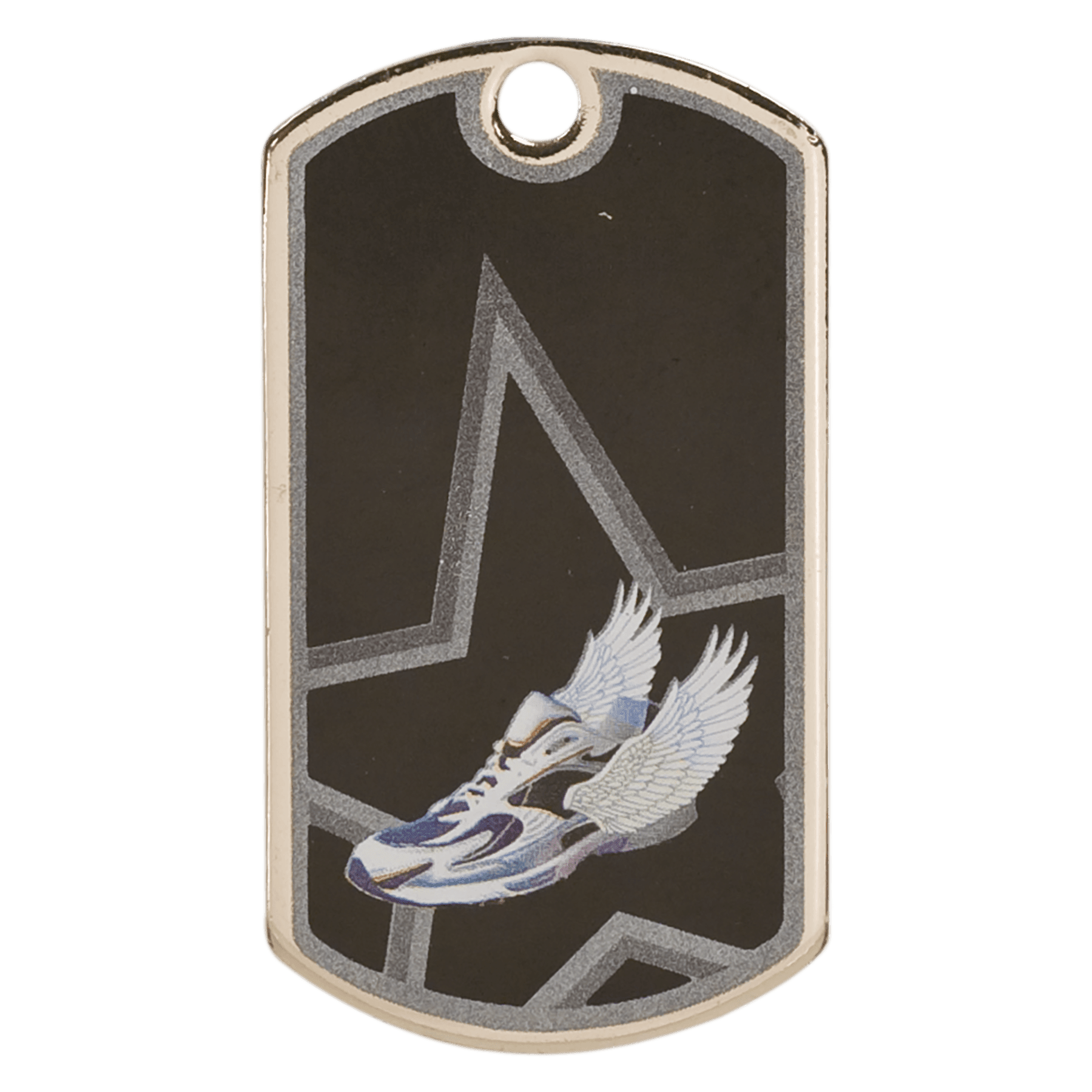 2"/Silver Track Laserable Star Dog Tag