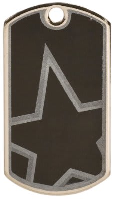 2"/Silver Star Laserable Star Dog Tag