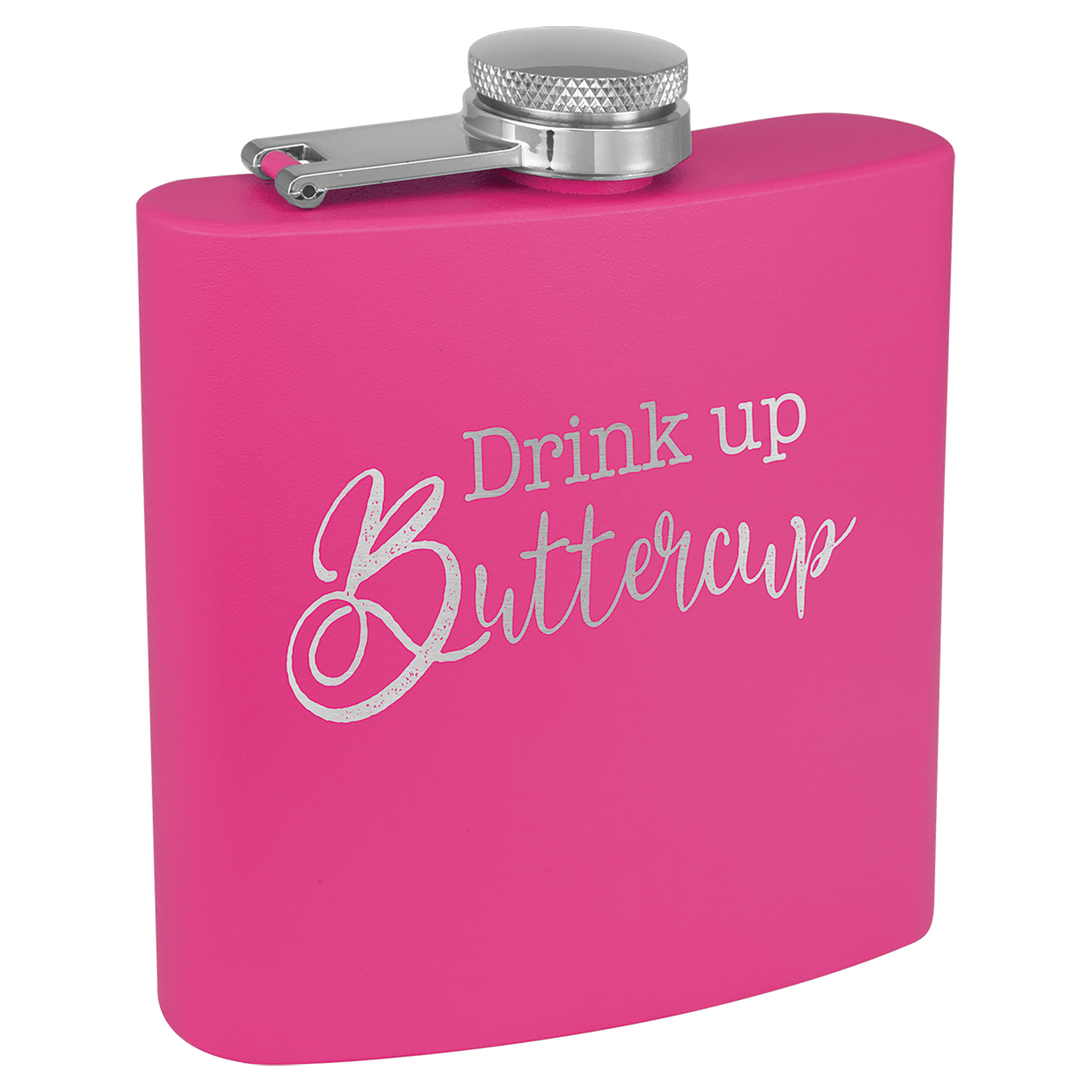 6 oz. Powder Coated Laserable Stainless Steel Flask