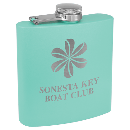 6 oz. Powder Coated Laserable Stainless Steel Flask