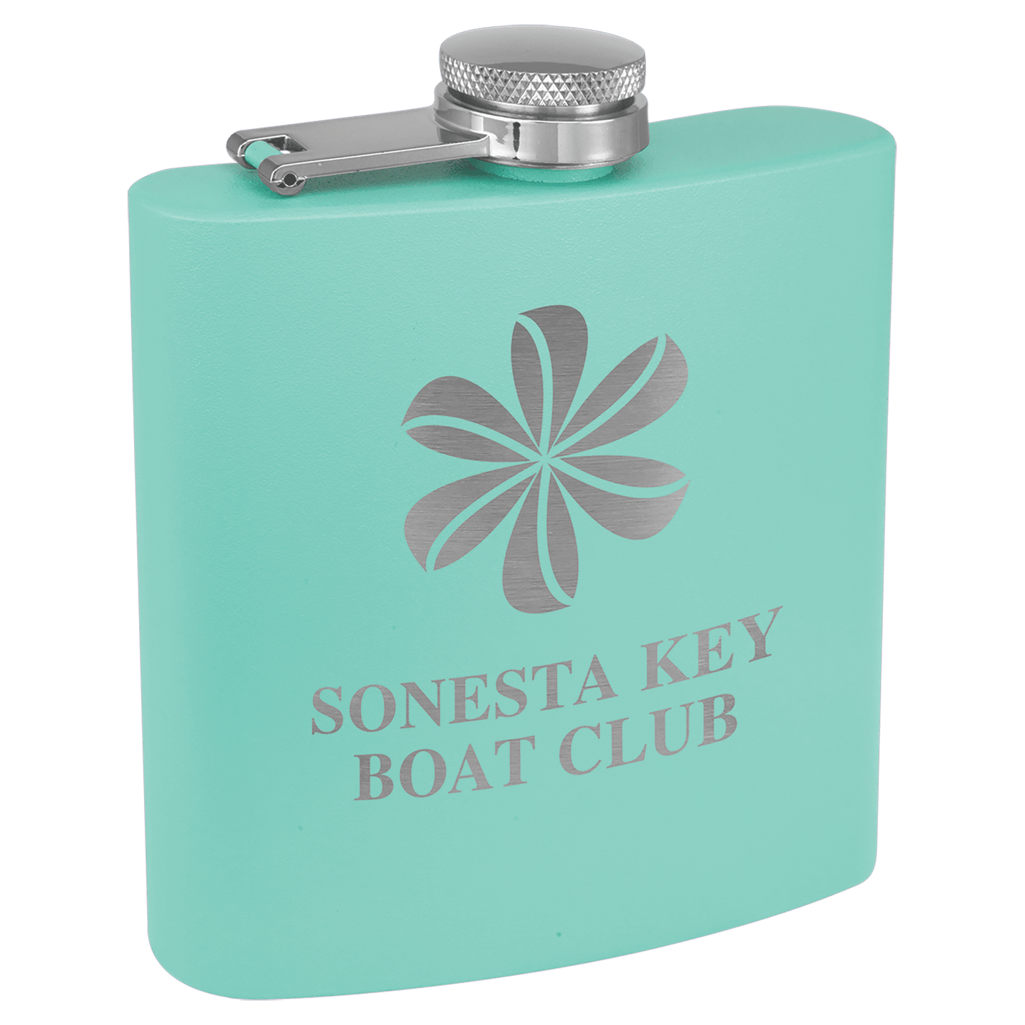 6 oz. Powder Coated Laserable Stainless Steel Flask