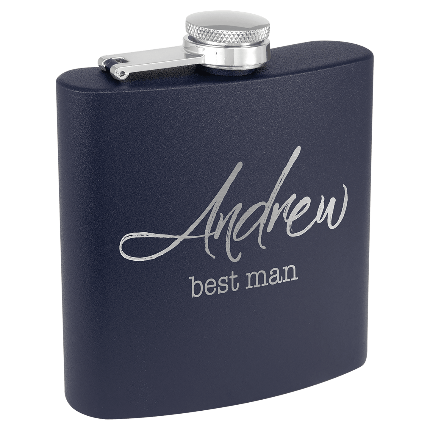 6 oz. Powder Coated Laserable Stainless Steel Flask