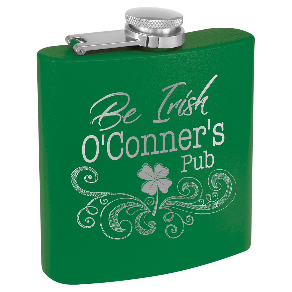 6 oz. Powder Coated Laserable Stainless Steel Flask