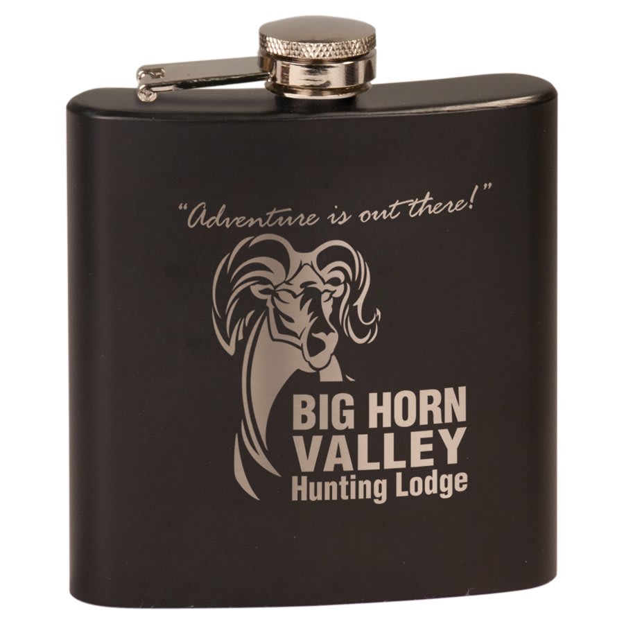 6 oz. Matte Laserable Stainless Steel Flask