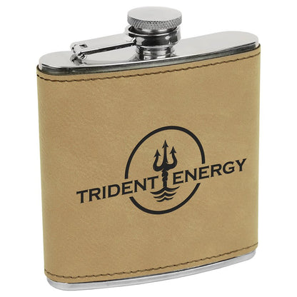 6 oz. Light Laserable Leatherette Stainless Steel Flask