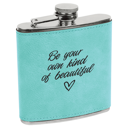 6 oz. Laserable Leatherette Stainless Steel Flask