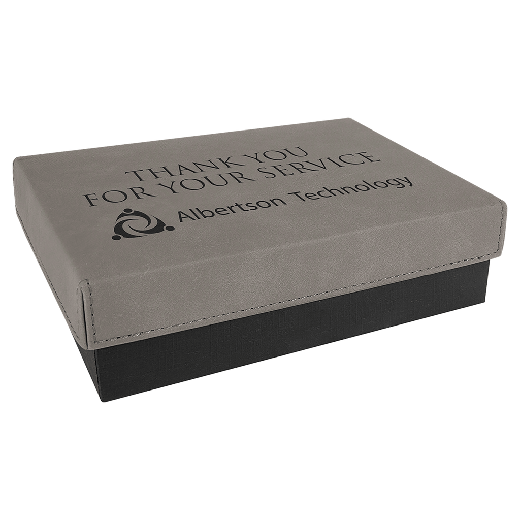 7 3/8" x 5 3/4" Gift Box with Laserable Leatherette Lid
