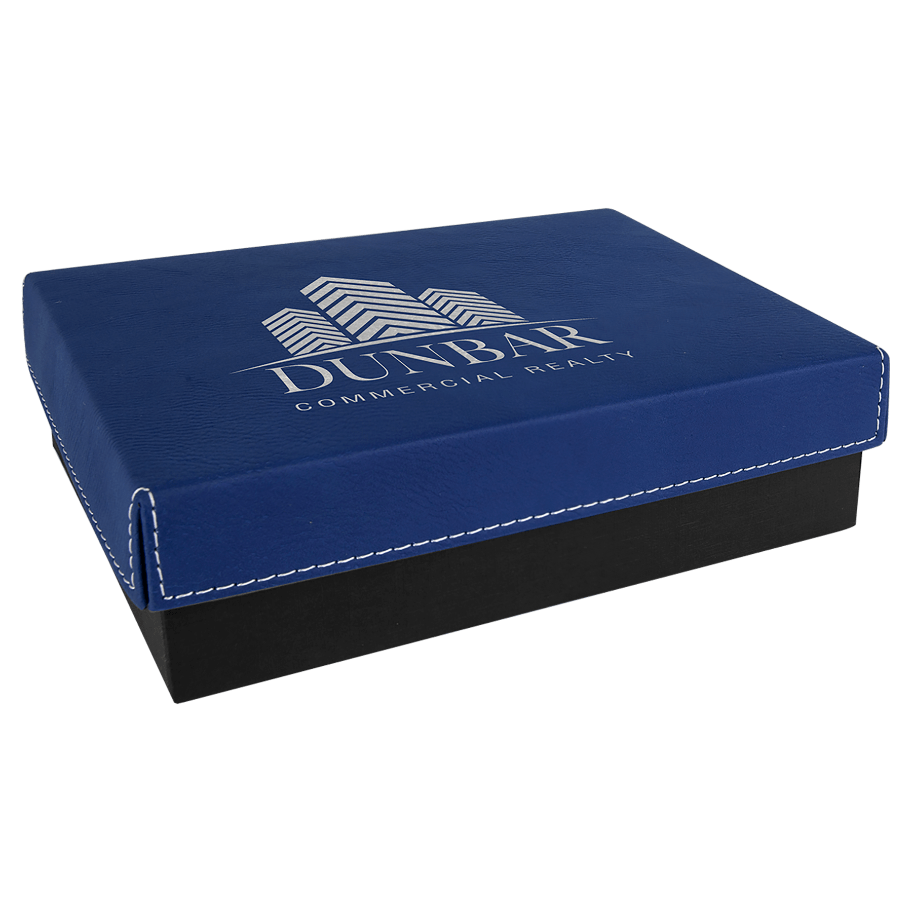 7 3/8" x 5 3/4"/Silver Gift Box with Laserable Leatherette Lid
