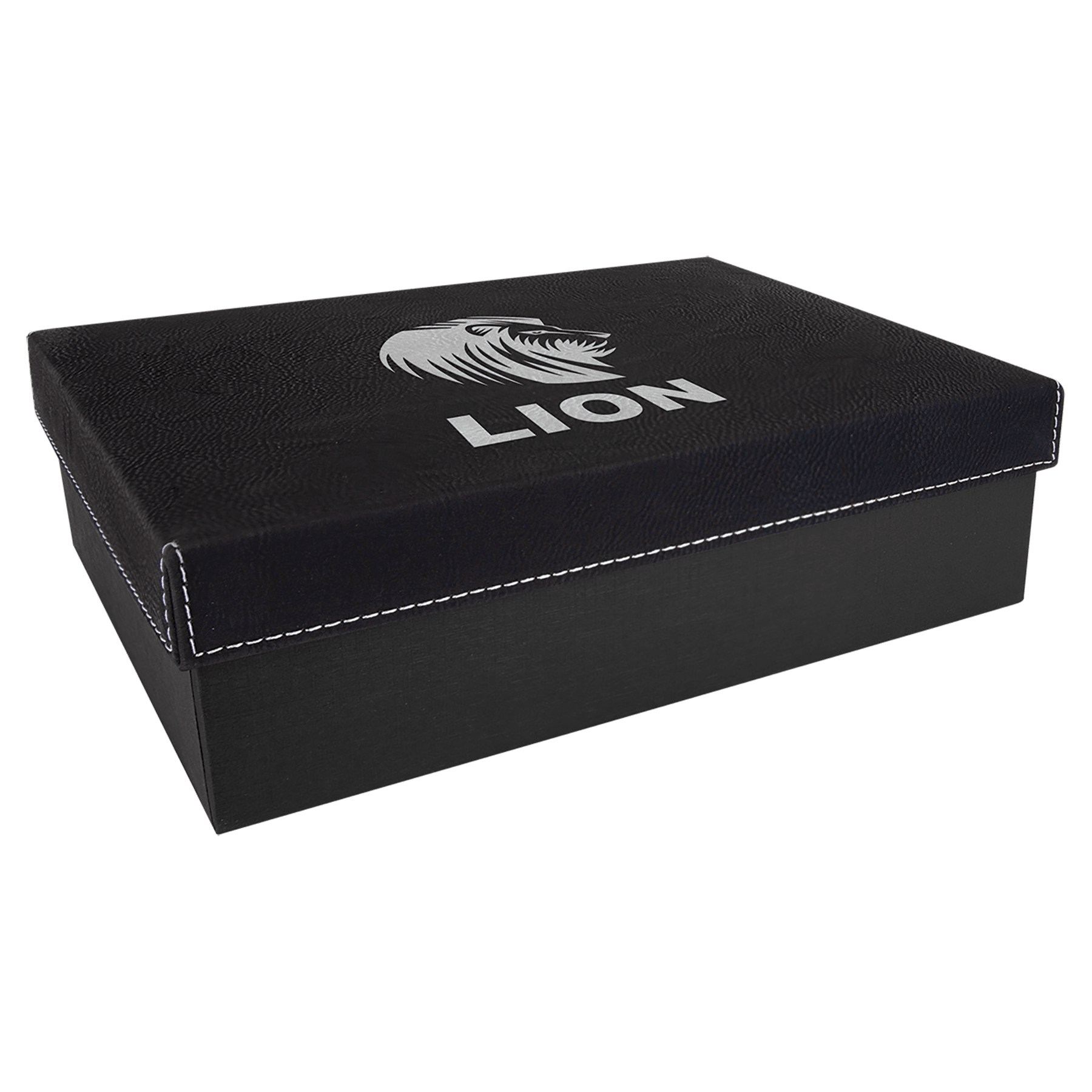 9 7/8 x 7 1/8"/Silver Gift Box with Laserable Leatherette Lid