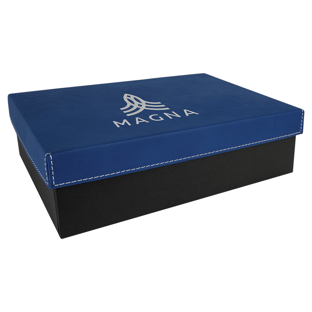 9 7/8 x 7 1/8"/Silver Gift Box with Laserable Leatherette Lid