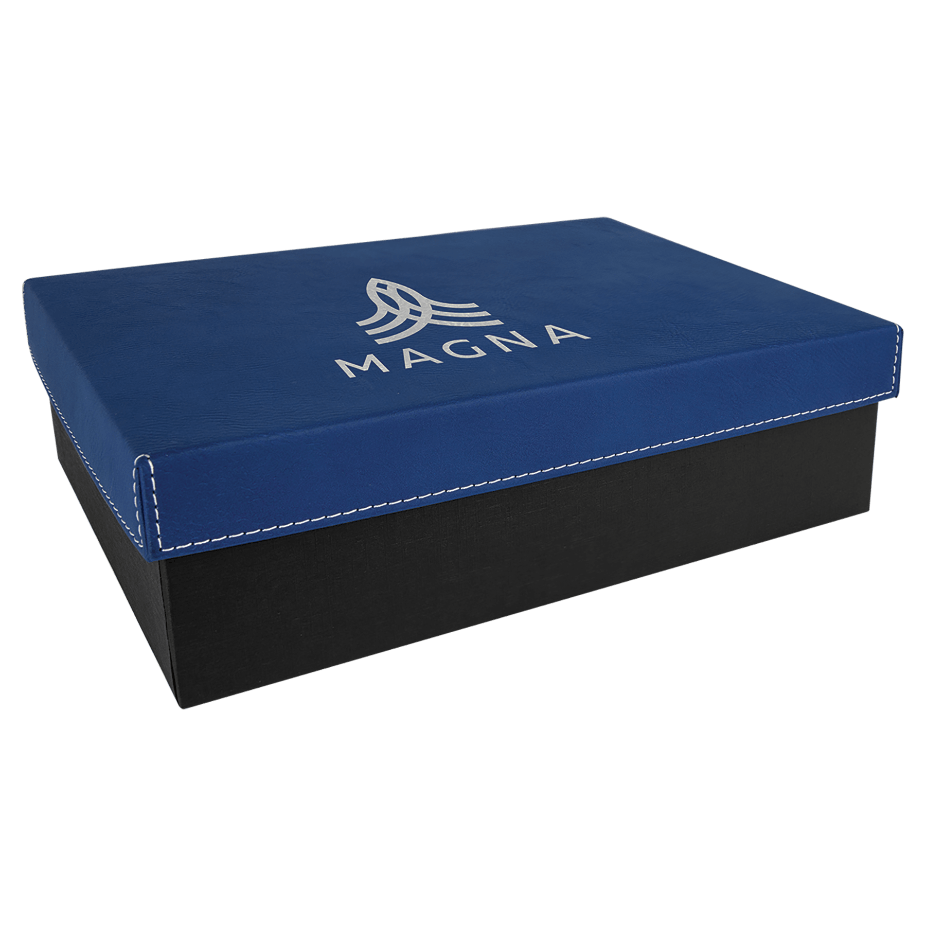 9 7/8 x 7 1/8"/Silver Gift Box with Laserable Leatherette Lid