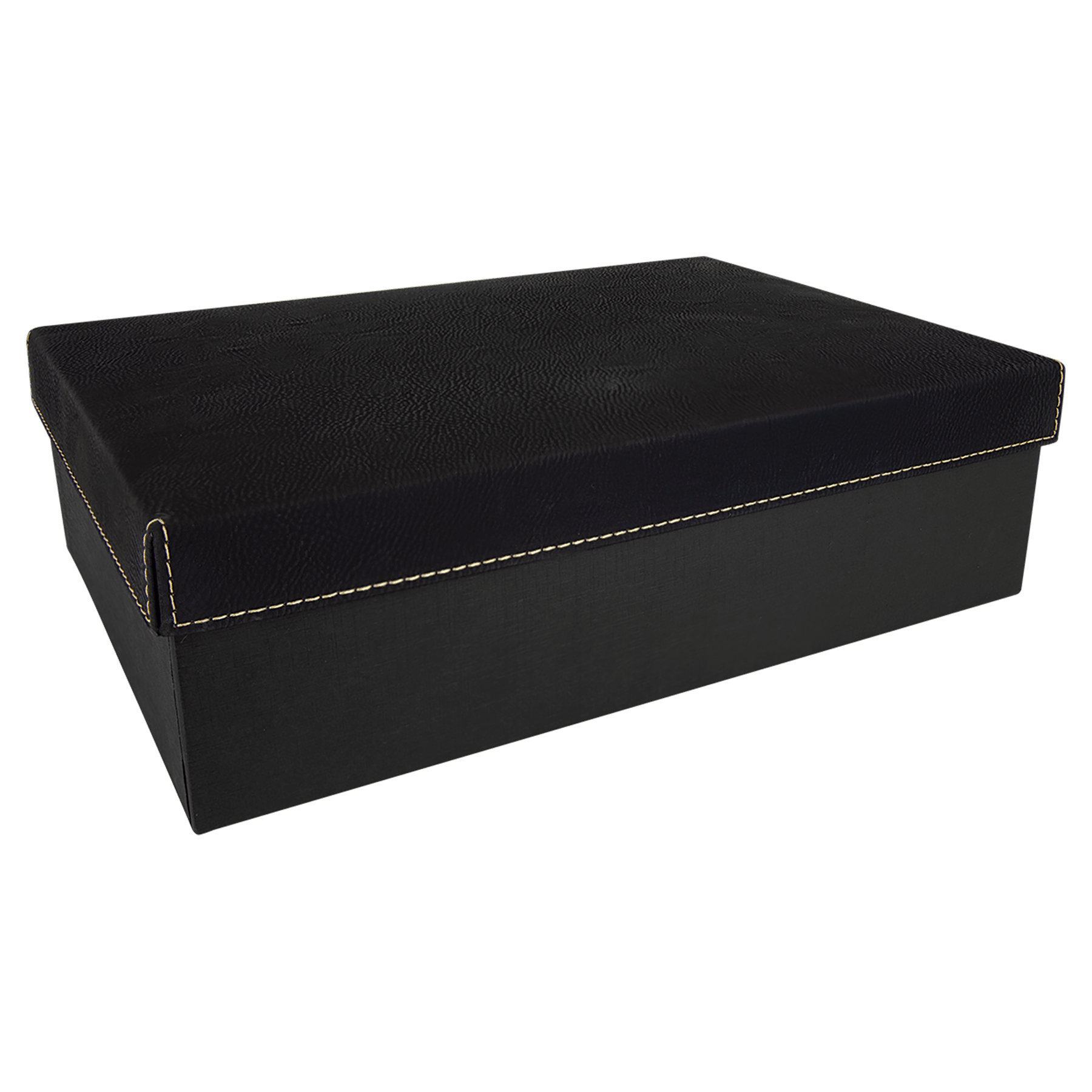 12" x 8"/Gold Gift Box with Laserable Leatherette Lid
