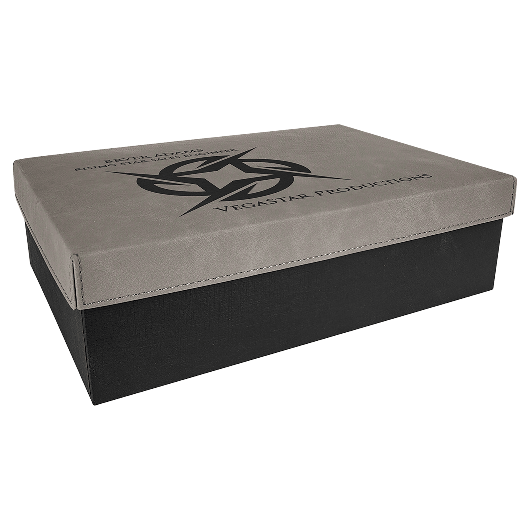 11 3/4" x 7 3/4" Gift Box with Laserable Leatherette Lid