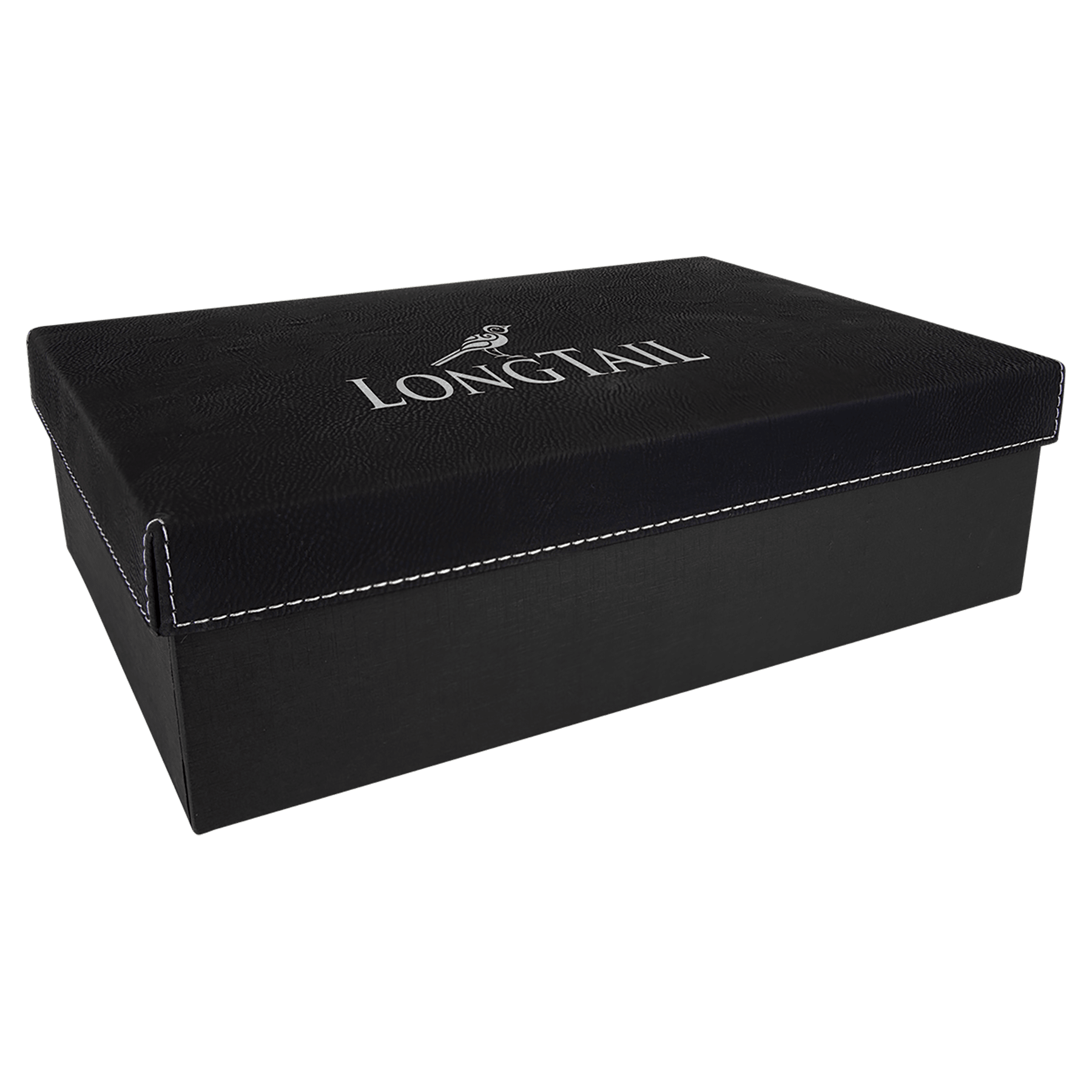 11 3/4" x 7 3/4"/Silver Gift Box with Laserable Leatherette Lid