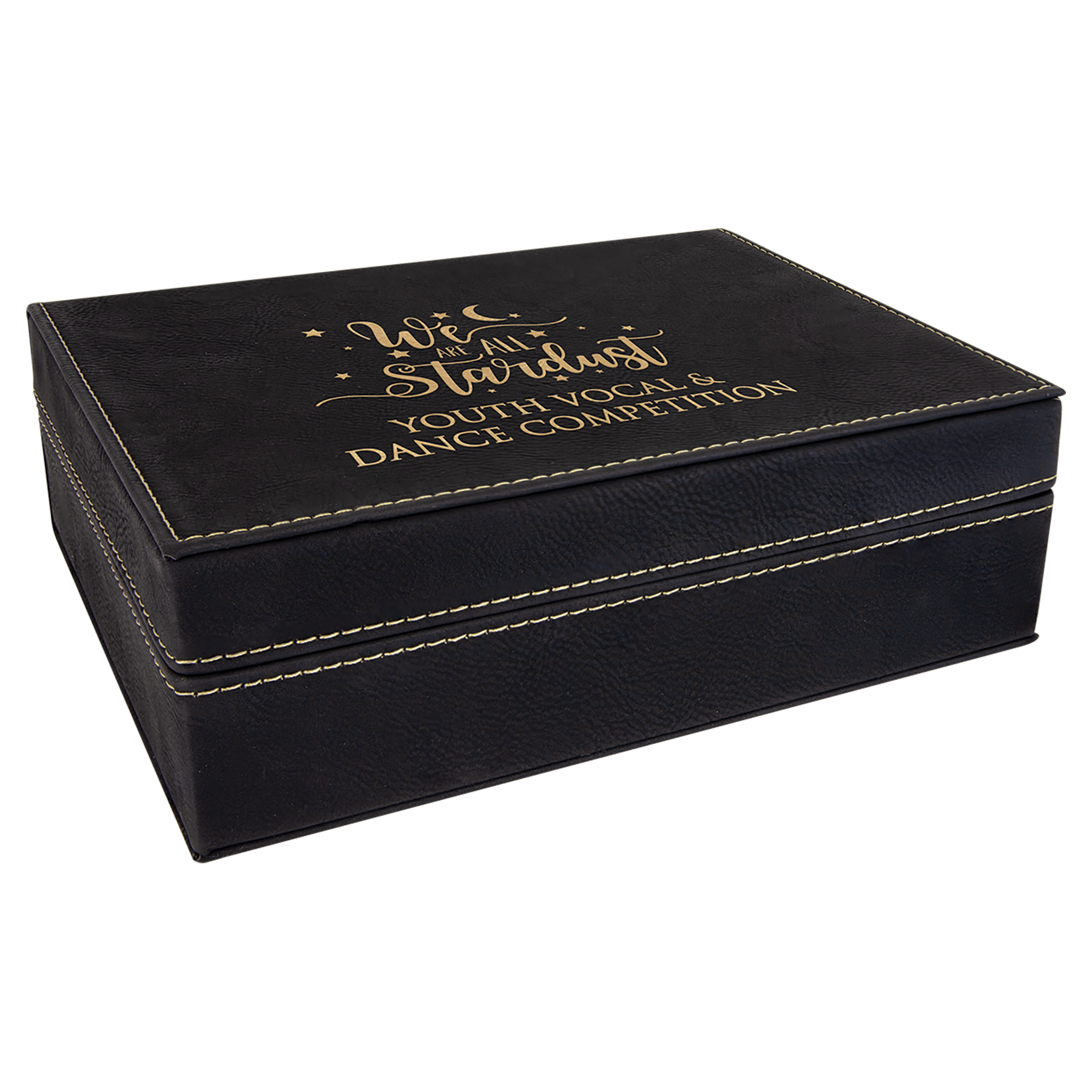 8" x 6 3/8"/Gold Laserable Leatherette Premium Gift Box