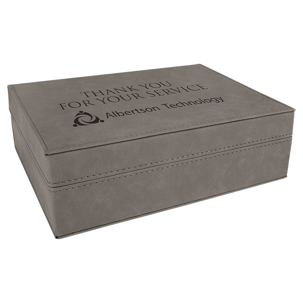 8" x 6 3/8" Laserable Leatherette Premium Gift Box