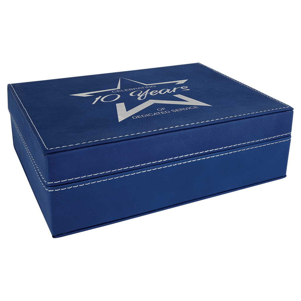 8" x 6 3/8"/Silver Laserable Leatherette Premium Gift Box