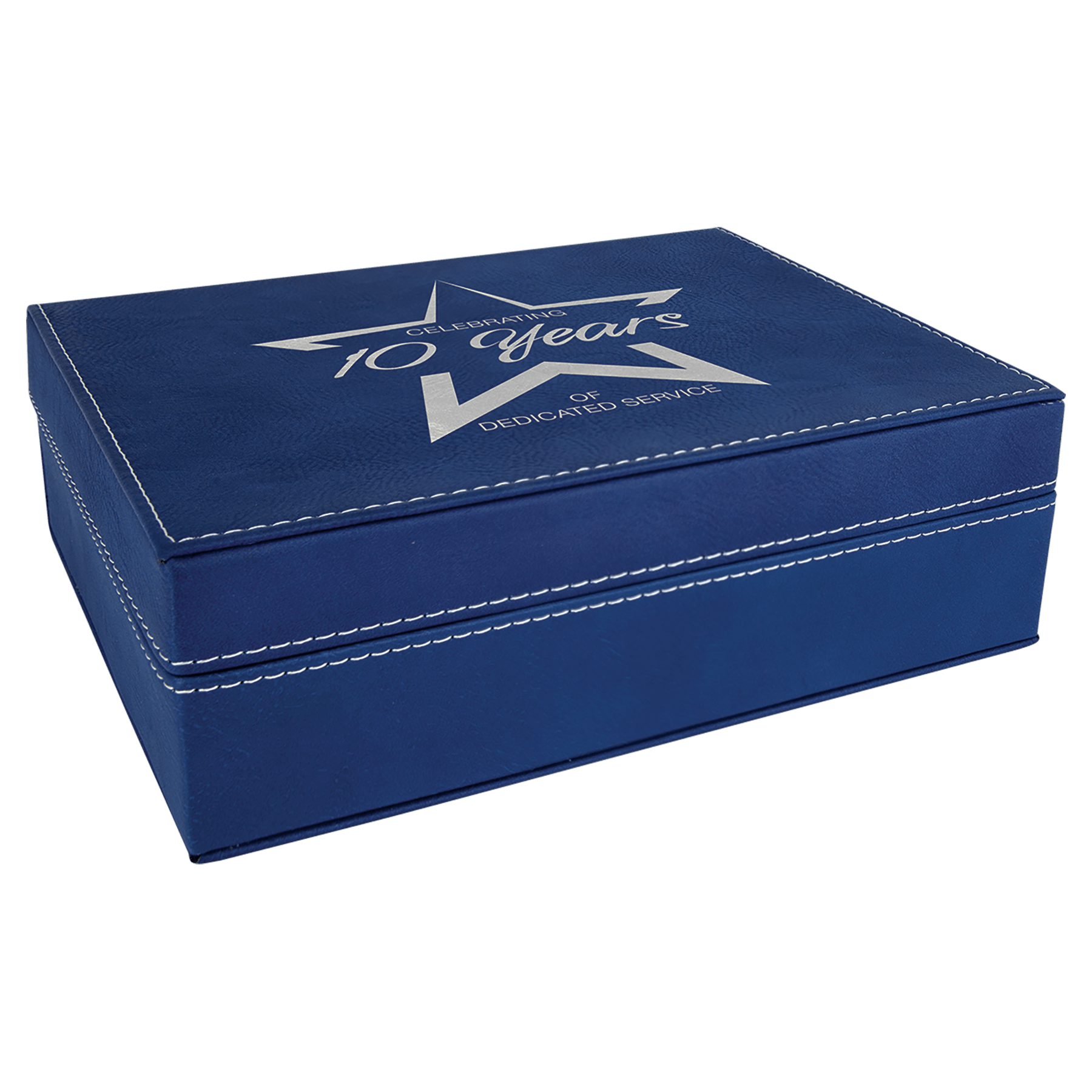 8" x 6 3/8"/Silver Laserable Leatherette Premium Gift Box