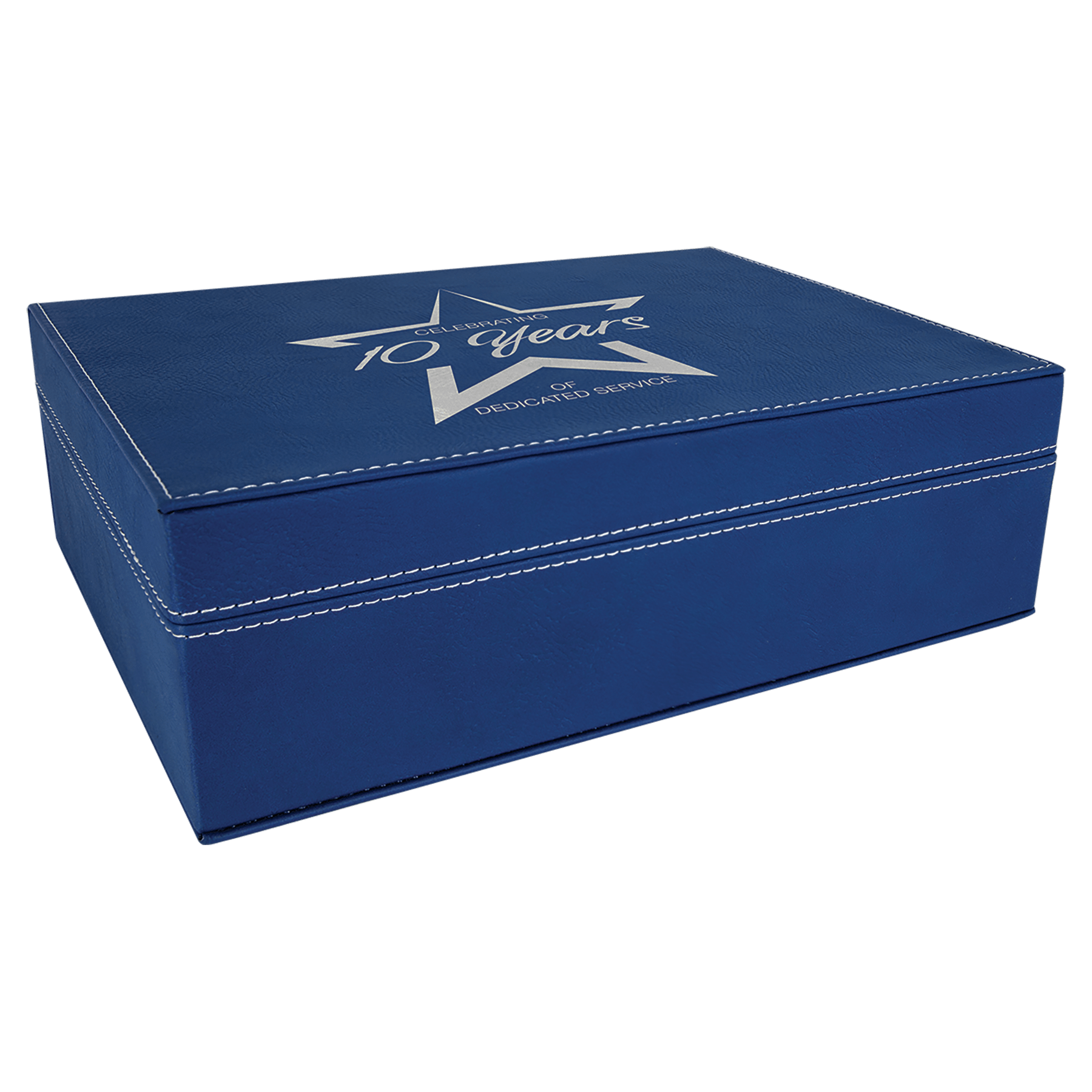 10 1/4" x 7 1/2"/Silver Laserable Leatherette Premium Gift Box