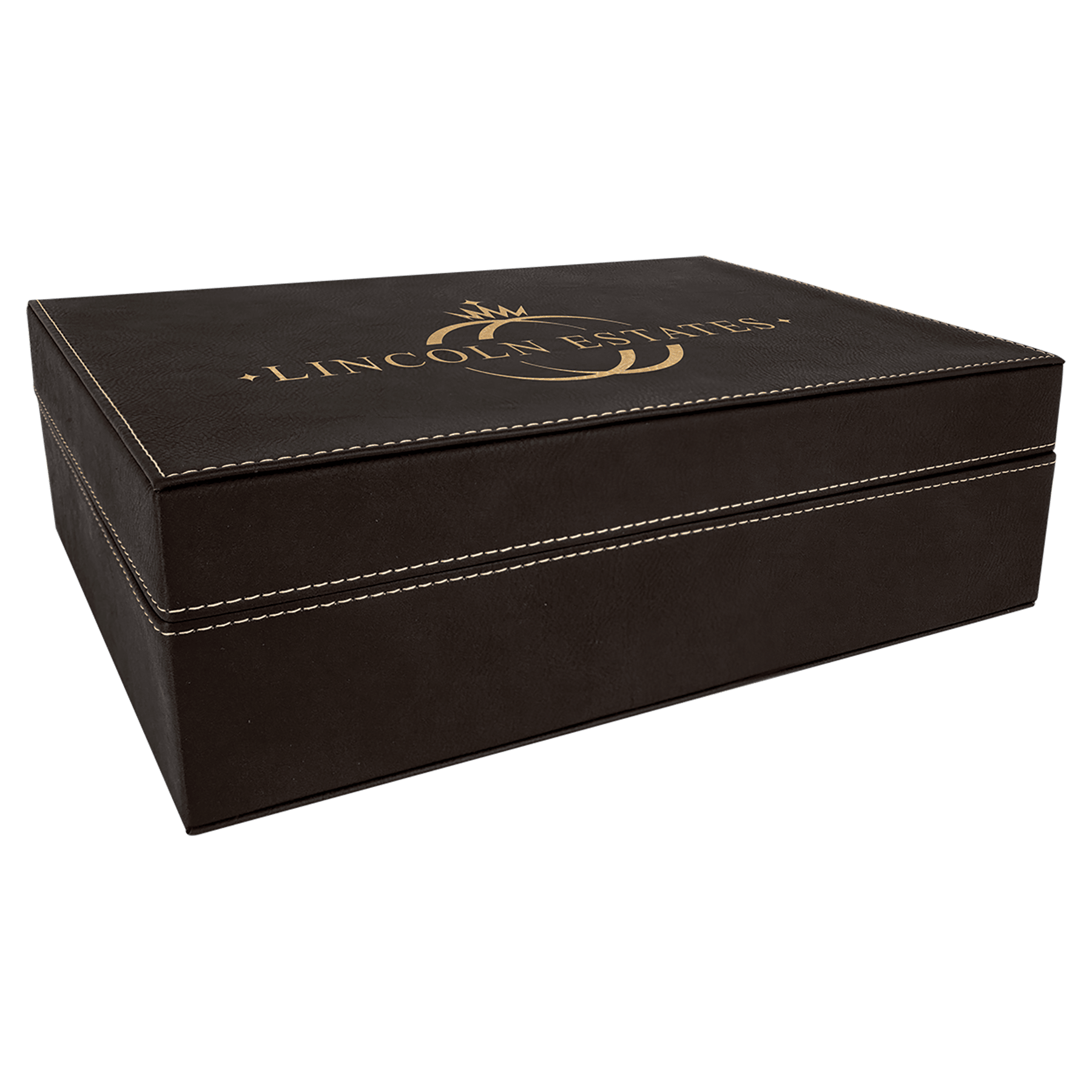 12 1/4" x  8 1/4"/Gold Laserable Leatherette Premium Gift Box
