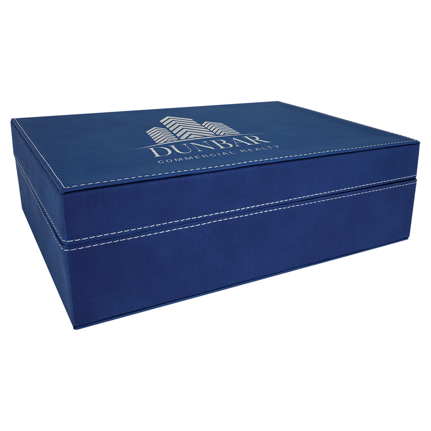12 1/4" x  8 1/4"/Silver Laserable Leatherette Premium Gift Box