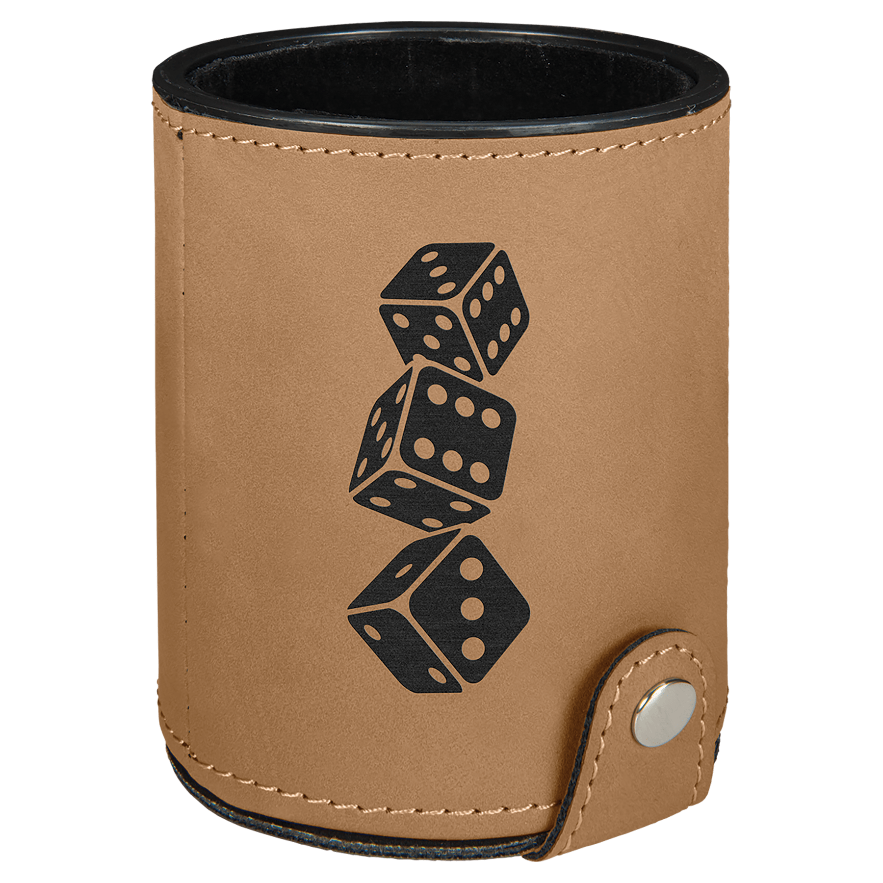 Light Laserable Leatherette Dice Cup with 5 Dice