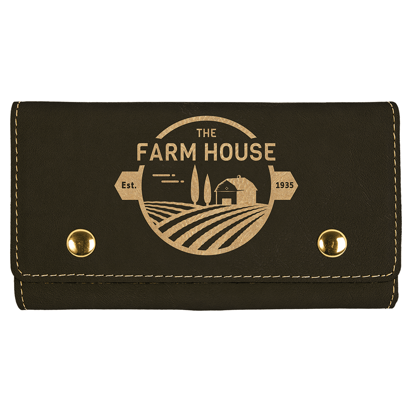 Black/Gold Laserable Leatherette Card & Dice Set