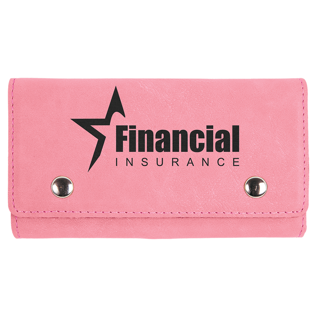 Pink Laserable Leatherette Card & Dice Set