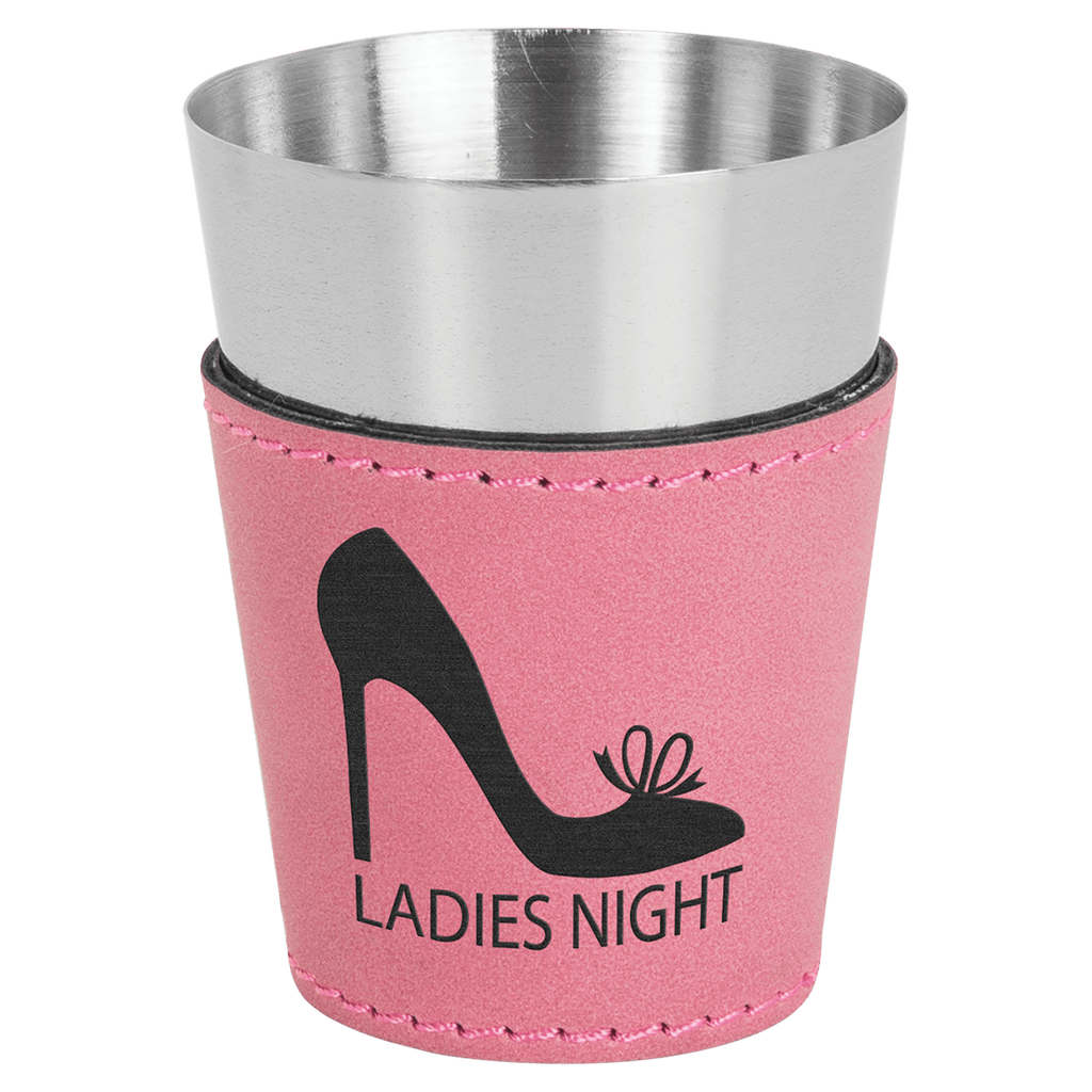 2 oz. Laserable Leatherette & Stainless Steel Shot Glass