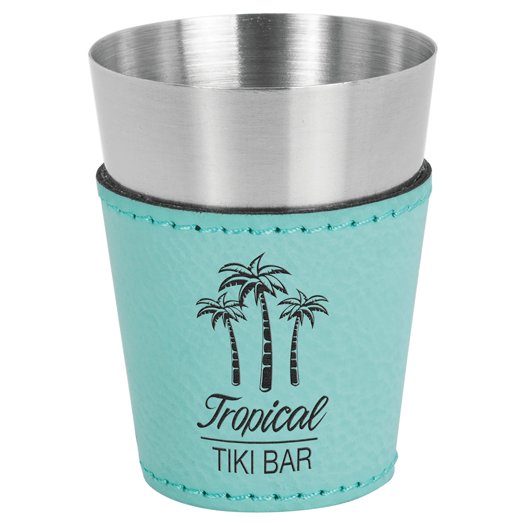 2 oz. Laserable Leatherette & Stainless Steel Shot Glass