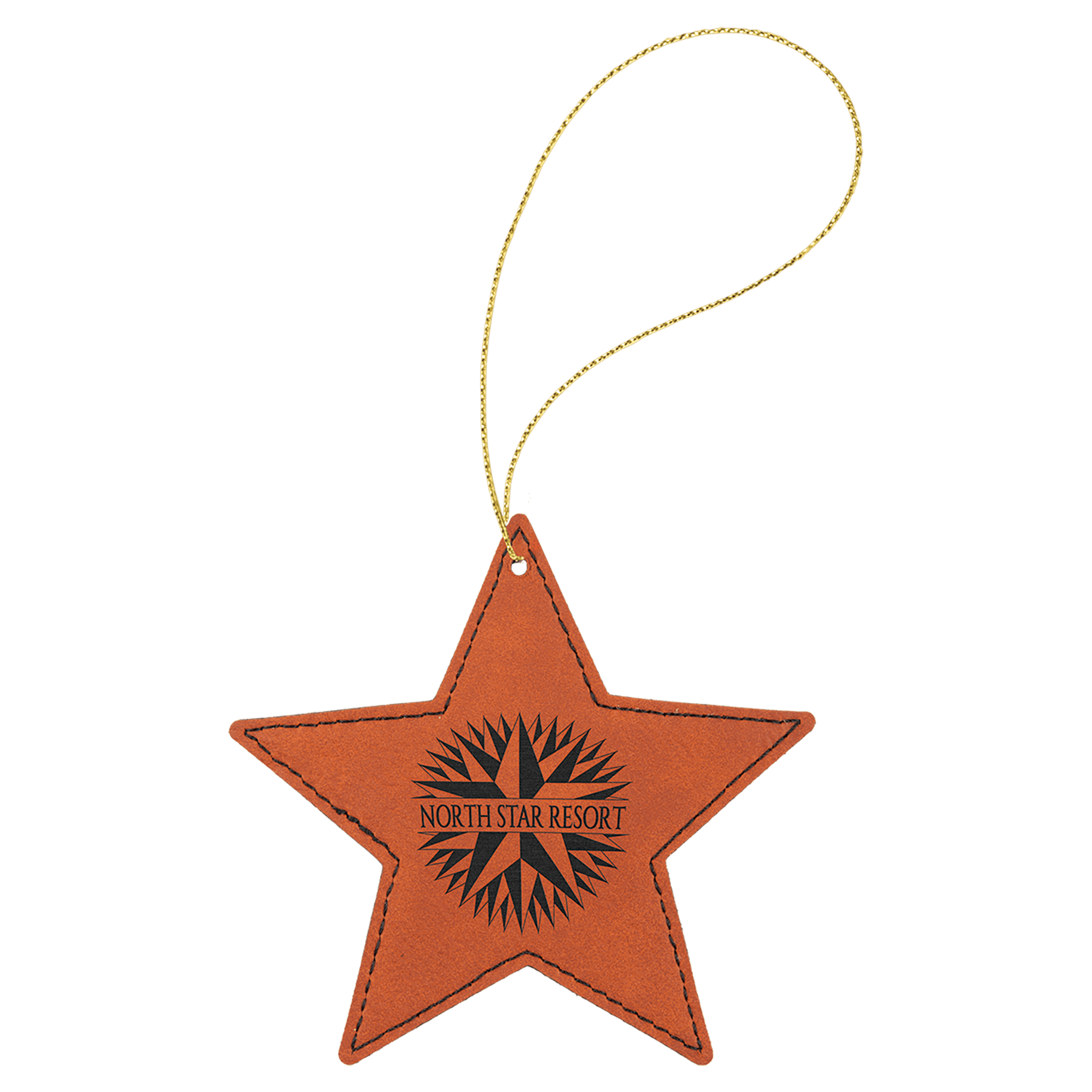 Rawhide Laserable Leatherette Star Ornament with String