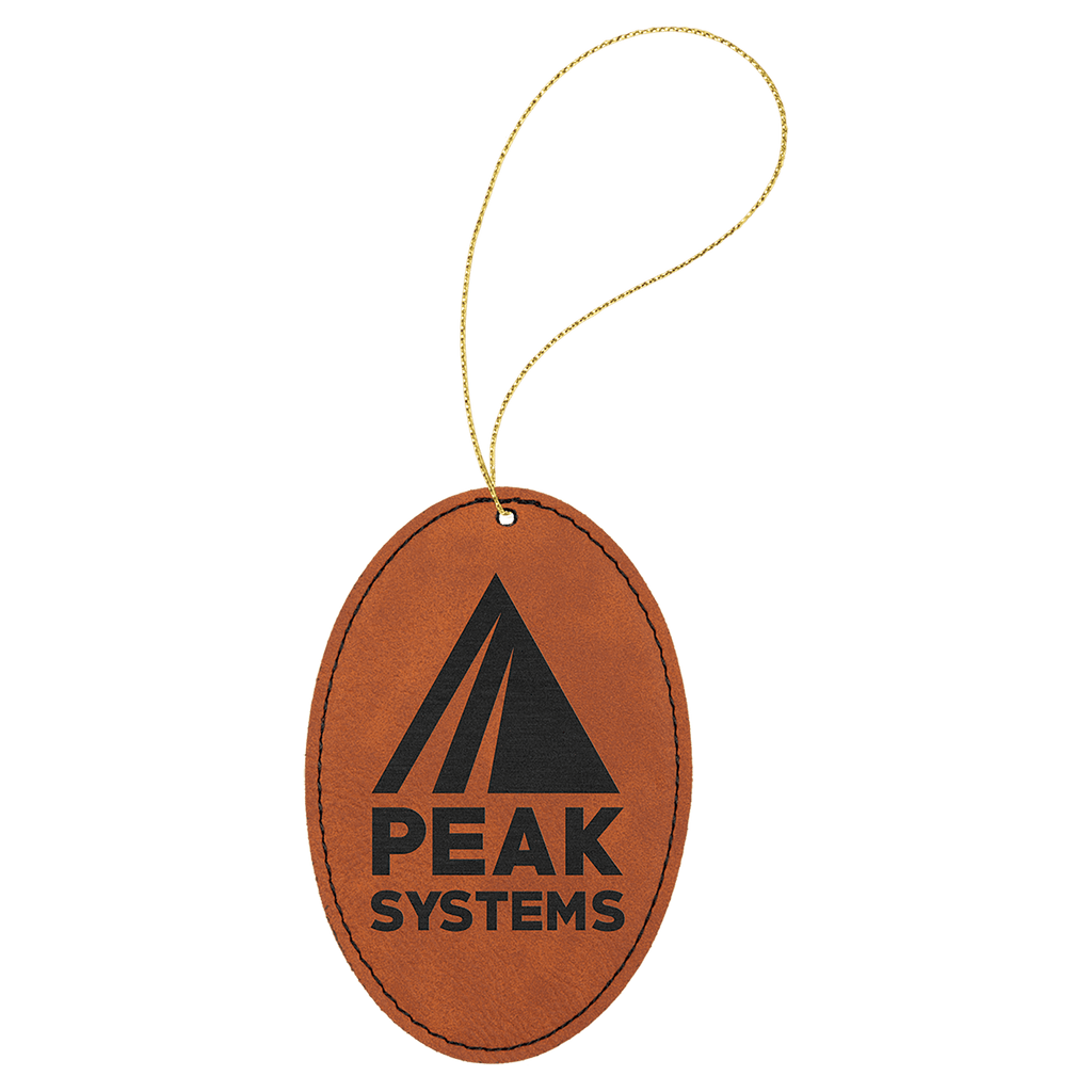 Rawhide Laserable Leatherette Oval Ornament with String