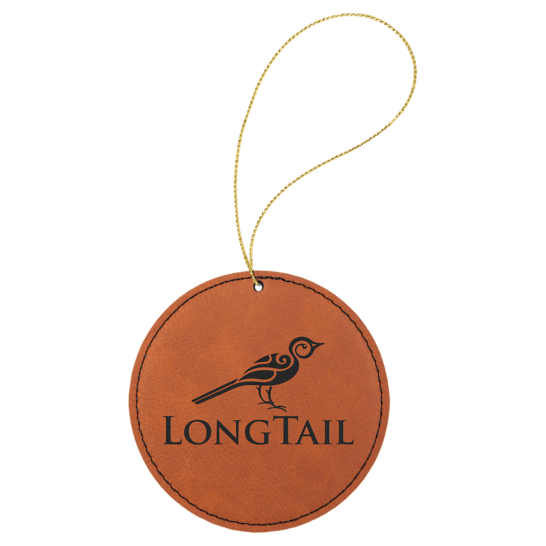 Rawhide Laserable Leatherette Round Ornament with String