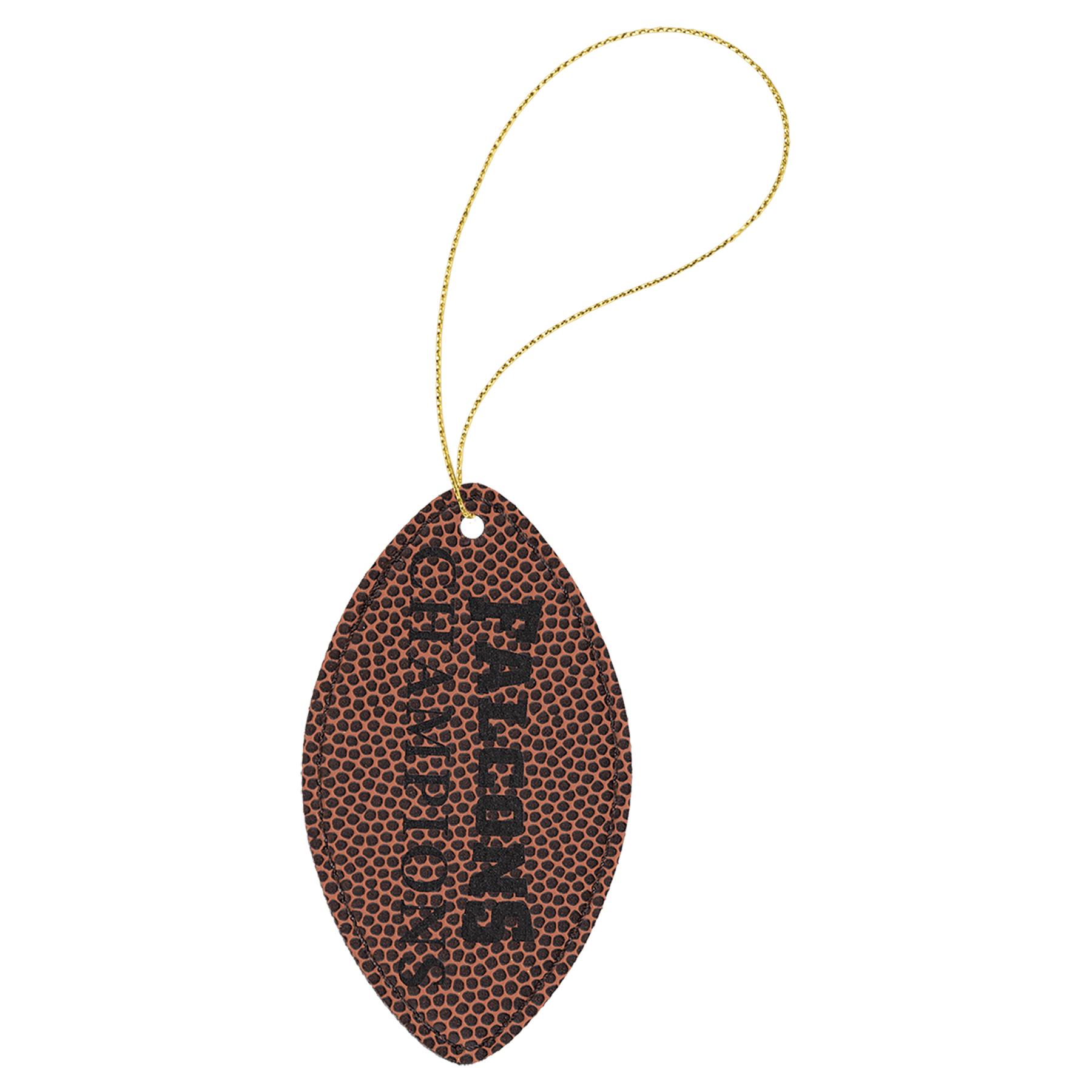 Football Laserable Leatherette Ornament with String