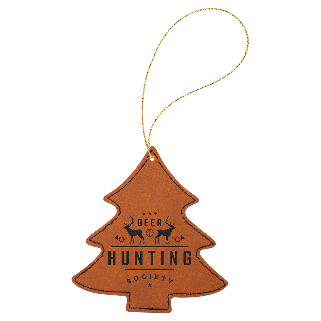 Rawhide Laserable Leatherette Tree Ornament with String