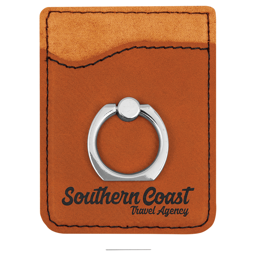 Rawhide Laserable Leatherette Phone Wallet with Ring