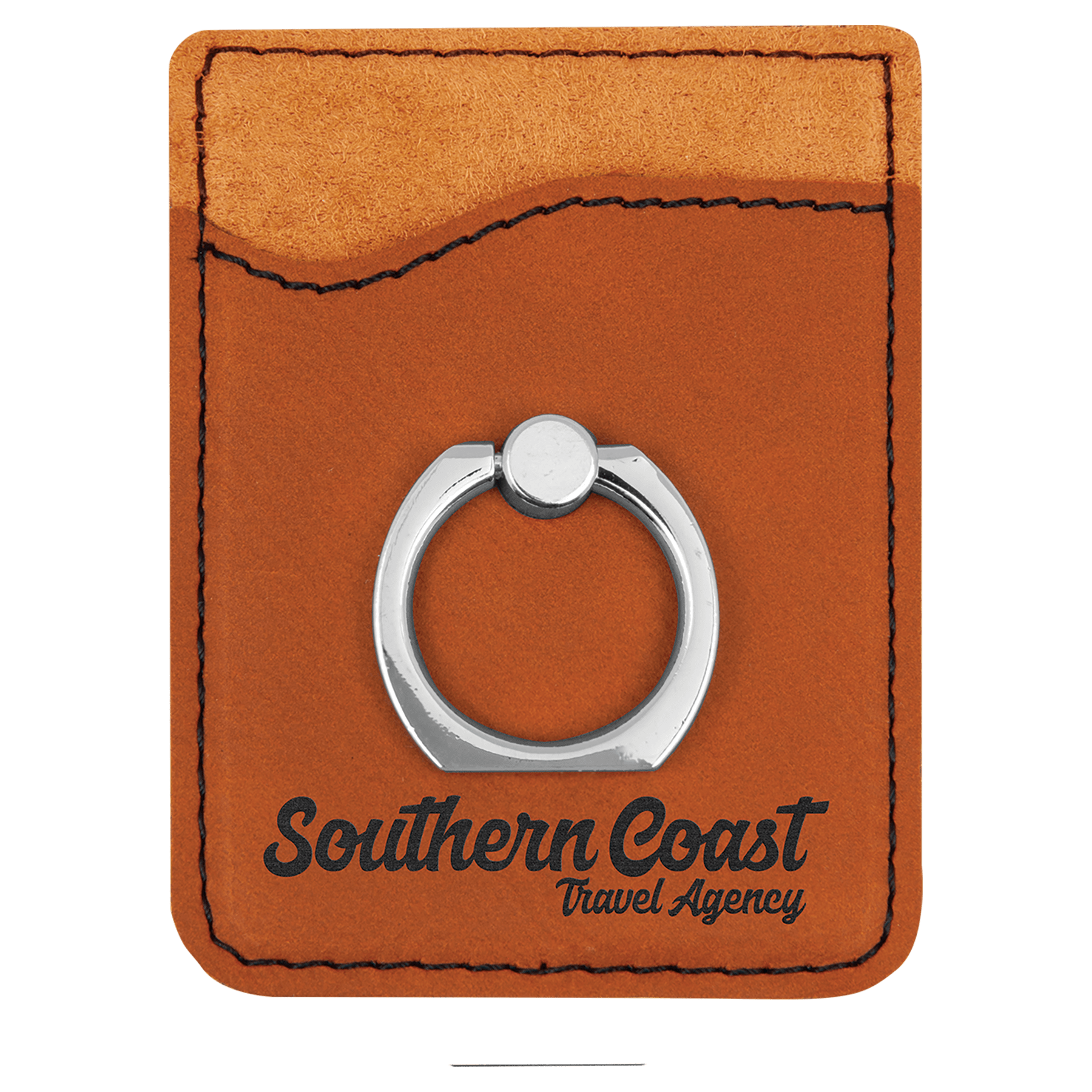 Rawhide Laserable Leatherette Phone Wallet with Ring