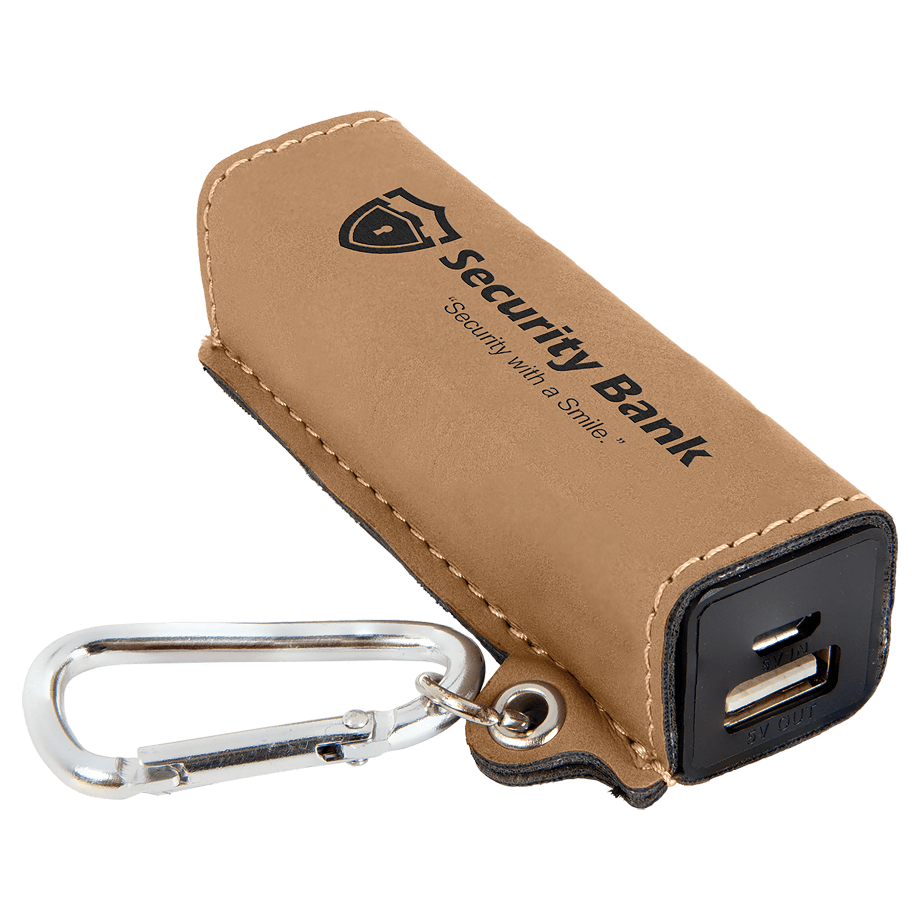 Light Laserable Leatherette 2200 mAh Power Bank with USB Cord