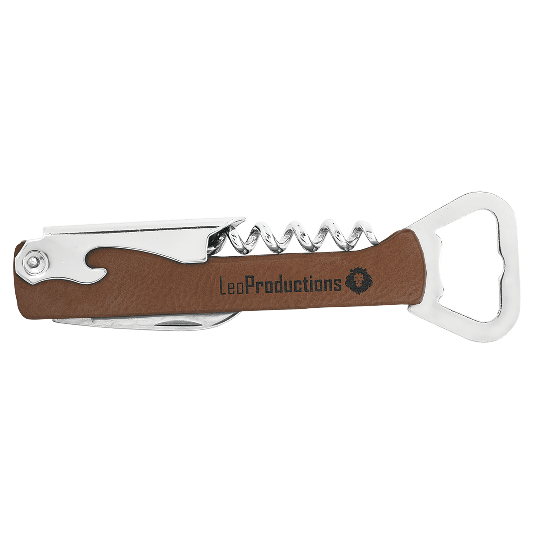 Dark Laserable Leatherette Wine Bottle Opener