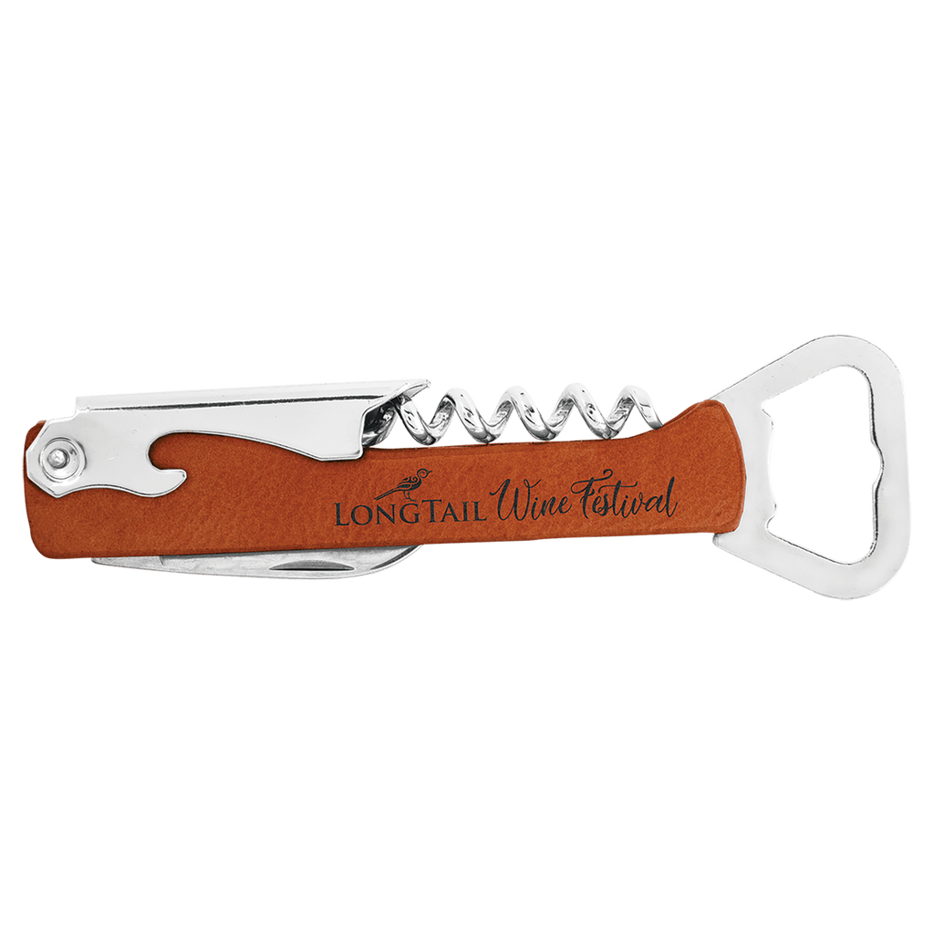 Rawhide Laserable Leatherette Wine Bottle Opener