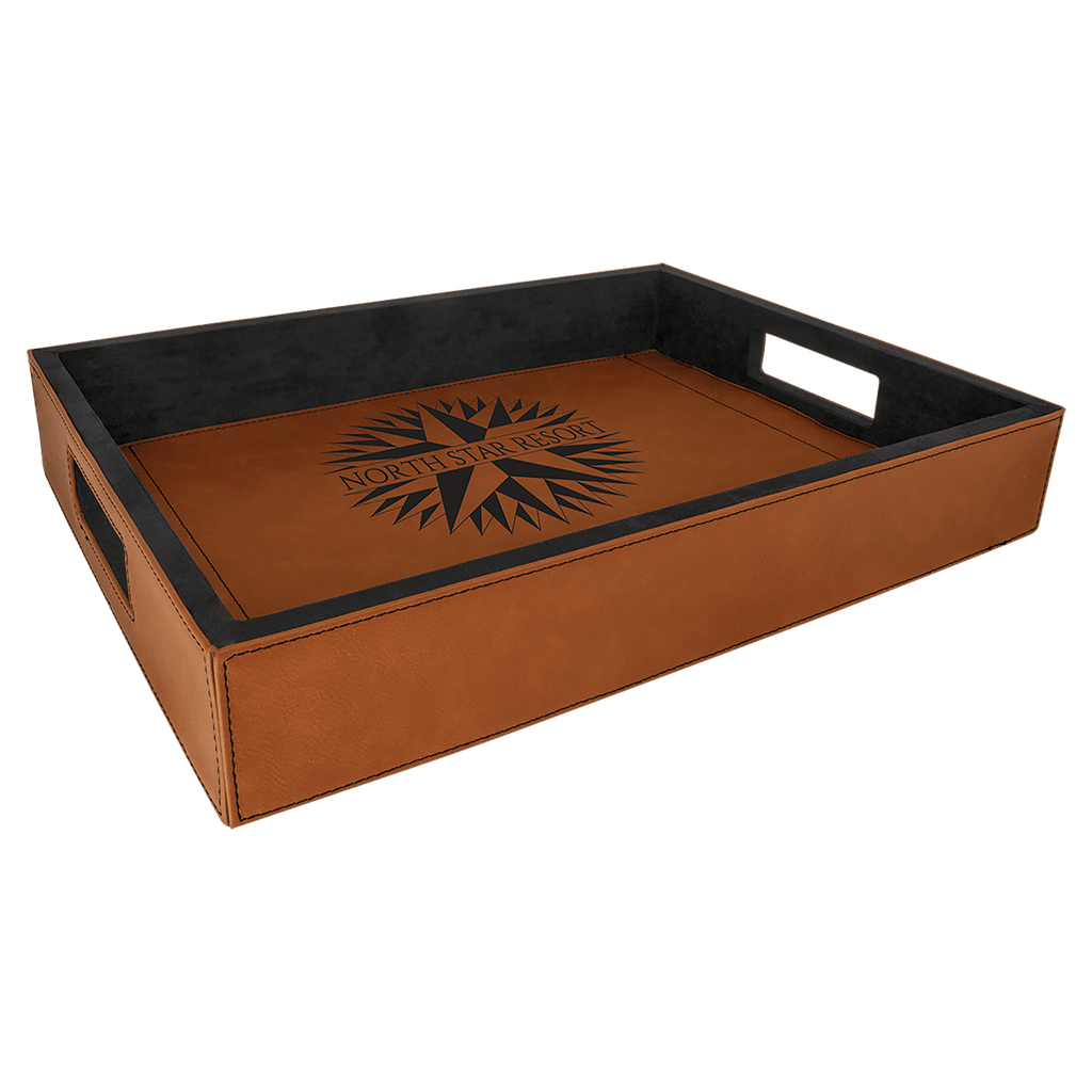 16" x 12" Rawhide Laserable Leatherette Serving Tray